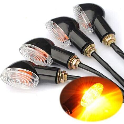 Pr 4pcs Indicateurs de Moto Mini Clignotants Lumières 12V Étanche Universel pour Moto Scooter Quad Cruiser Off Road (1/5)