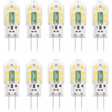 Pr G4 2W LED Ampoule, 20W Ampoules Halogènes équivalentes, Blanc froid 6000k,200Lm,12x SMD,12V AC/DC-Pack de 10 [Classe énergétique A+] (1/5)