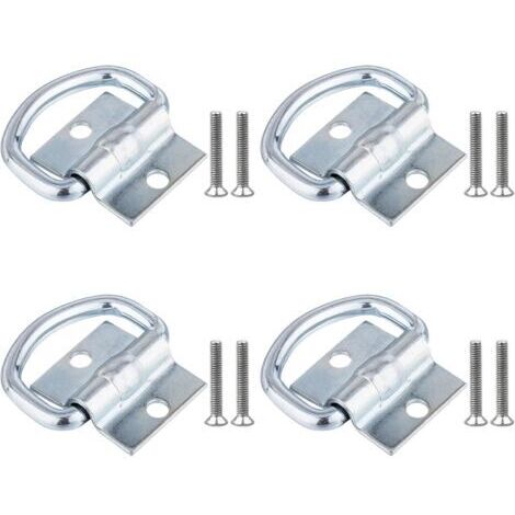 Pr 4Pcs Anneaux d'Arrimage, Attache Bache Remorque en D avec Vis pour Bateaux, Camions, Camionnettes et Maisons (1/5)