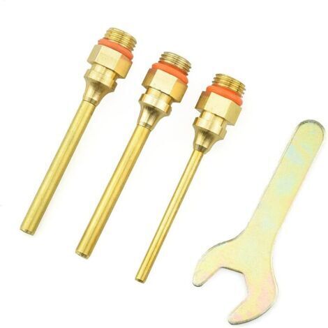 Pr Ensemble de douilles de pistolet à colle chaude, 70 mm, embout de buse de pistolet à colle en cuivre (3 tailles) et assortiment de clés pour réparations à domicile (1/5)