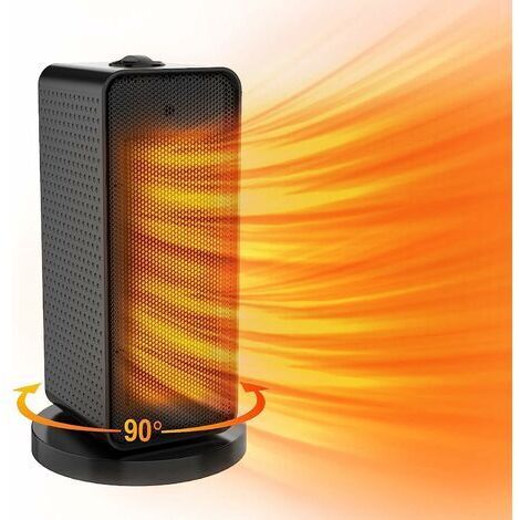 Pr Chauffage d'appoint 1200W, Radiateur Electrique Ceramique 90°Oscillation, Chauffage Electrique 2 Modes de Chauffage, chauffage soufflant Silencieux Avec une Fonction de Protection Contre la Surchau (1/5)
