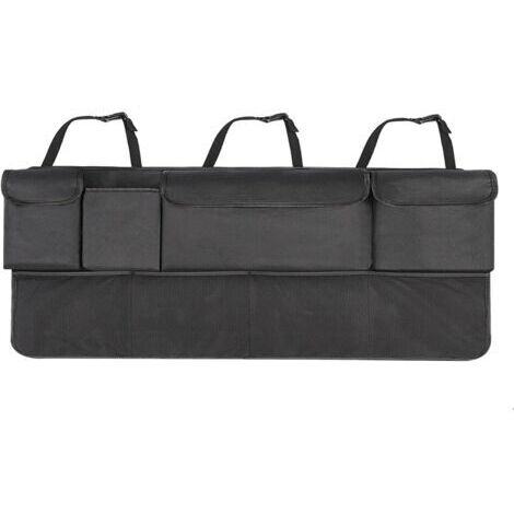 Pr Organisateur de coffre de voiture, protections dorsales, multi-poches, rangement de voyage pour enfants, durable et pliable, filet de rangement pour couverture arrière de voiture (1/5)