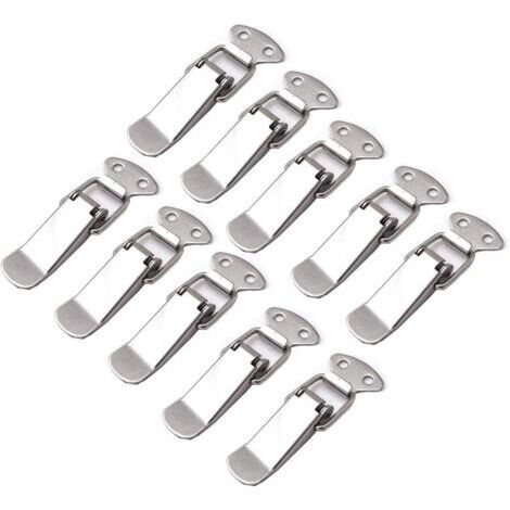 Pr 10 Pièces Loquet à Ressort Bascule Acier Inoxydable Fermeture à Levier Tiroir Hardware pour Coffre à Outils valise et Coffre (1/5)