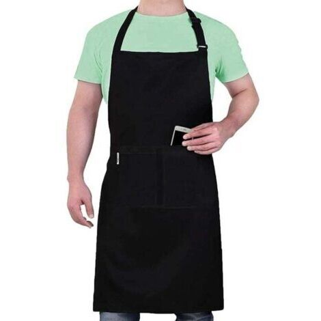 Pair Tablier de cuisine femme, Étanche avec 2 Poches, Tablier cuisine homme Réglable avec de Longues Lanières, Professionnel Tabliers Homme Femme, (1/4)