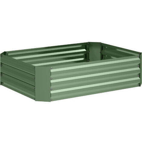 Pair Potager surélevé en acier, bac à plantes, châssis froid, jardinière empilable, bac à fleurs, bac à légumes 120 x 90 x 30 cm pour jardin, balcon, jardinière pour fleurs, plantes, légumes (1/5)