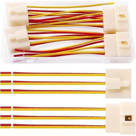 Pair 2 Paires 6.3mm 6 Broches Automobile Connecteur, Connecteur de Électrique Mâle et Femelle avec Câble 100 mm 18 AWG, pour Moto, Vélo, Voiture, Bateau (1/5)