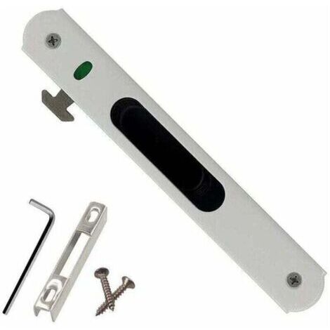 Pair Serrure de porte coulissante - Garnitures de quincaillerie de verrouillage simple de fentre de porte coulissante en acier inoxydable de mnage (1/4)