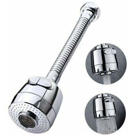 Pair Aérateur de robinet rotatif à 360 degrés tête de robinet de cuisine 2 modes réglable pommeau de douche filtre pulvérisateur pour cuisine salle de bain (long) (1/4)