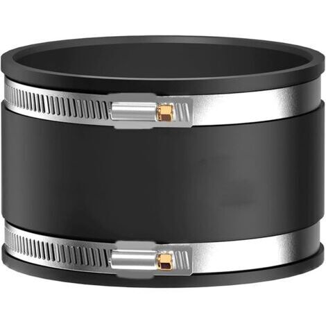 Pair Manchon en caoutchouc flexible, 100 mm, diamètre : 100 mm, manchon en caoutchouc flexible, raccord de tuyau pour PVC et acier inoxydable, raccord de tuyau 100 mm avec 2 colliers de serrage en aci (1/5)