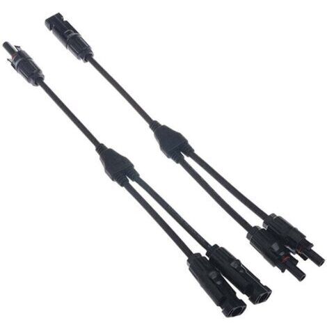 Pair Câble de connexion solaire MC4, câble de connexion pour panneau photovoltaïque, forme en Y, étanche IP67, pour panneau solaire (1/4)