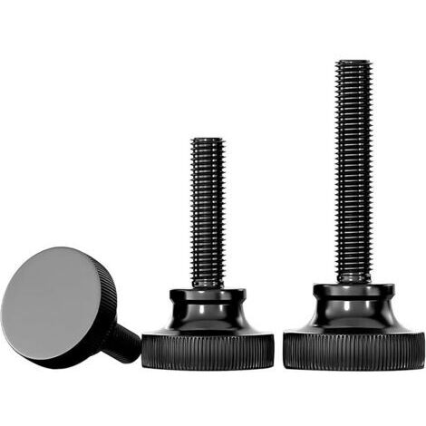 Pair 12 Pièces Vis à Tête Moletée Haute, M4 x 10 mm Carbone Zingué Noir Vis à Molette, pour Appareils Mécaniques, Appareils et Meubles (1/5)