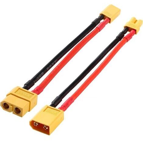 Pair Adaptateurs XT-30 Mâle vers Femelle XT-60 et Adaptateurs XT-60 Mâle vers Femelle XT-30, avec 10cm 14AWG Câble en Silicone, pour Batterie LiPo RC (1/5)