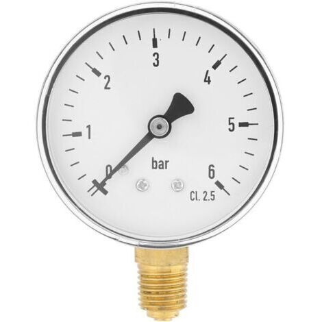 Pair 1/4\"NPT 0-6 bar Manomètre de pression d'eau d'air Manomètre à montage latéral pour l'instrument de cadran d'huile d'air d'eau (1/4)