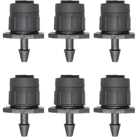Pair Lot de 100 goutteurs d'irrigation réglables - Micro pulvérisation à 360 degrés - Motif cercle complet - Système d'arrosage goutte à goutte - Noir (1/5)