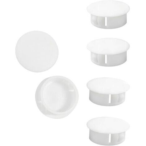 Pair 10 Pièces 35mm Bouchons en Plastique Rond, Cache Trou Meuble, Blanc, Bouchon de Trou de Percage pour Verrouillage Trou Meubles
