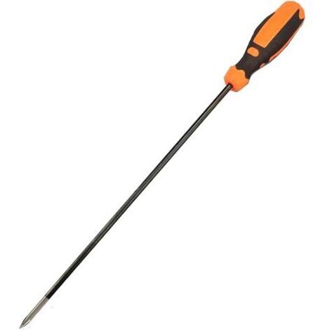 Pair Tournevis cruciforme extra long cruciforme fendue 6 x 100 mm Tournevis magnétique Longueur de la tige 300 mm Longueur totale 420 mm Acier S2 Outils manuels de réparation domestique (Phillips) (1/5)