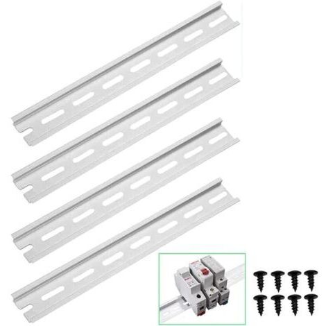 Pair 4 Pièces Rail DIN, Rail DIN en Aluminium pour l'installation de l'armoire de Distribution Dans l'armoire de Commande (3,5 cm / 1,38 \"de Large, 20 cm / 8\" de Long, 0,75 cm / 0,3 \"de Haut) (1/5)