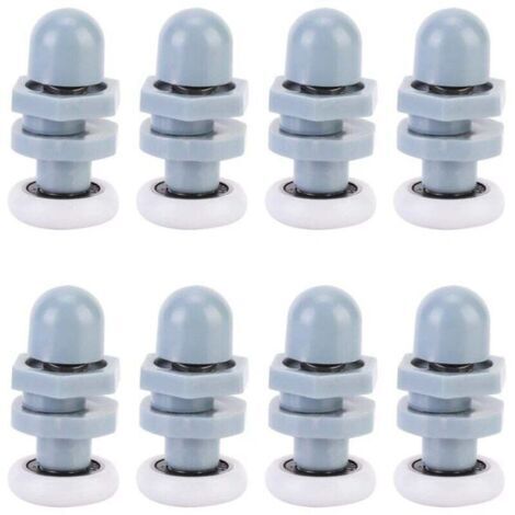 Pair 8pcs Coureurs De Porte Douche En Plastique Durable Coulissant Piste Roulement Salle Bains Verre Pour PièCes Rechange(20mm) (1/4)