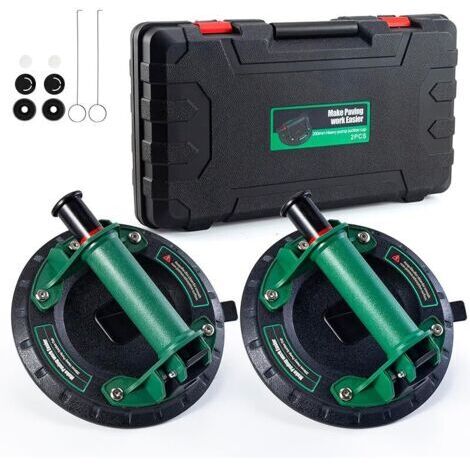 Pair Lot de 2 Ventouses à Vide Robustes pour Verre, Carrelage et Meubles,Capacité de Charge de 130 kg Idéales pour le Levage et le Déplacement de Surfaces Lisses Avec Boîte à Incluse (1/5)