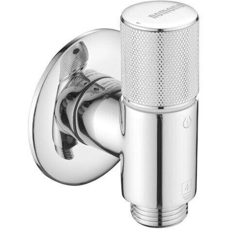 Pair Robinet d'angle G1/2\" avec design ultra fin pour une utilisation dans des espaces confinés, montage mural, laiton chromé, pour lavabo de cuisine, mitigeur de toilettes (1/5)