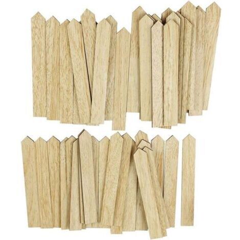 Pair ZVD-50 Pcs Étiquettes Plantes en buis pour Plantes, Marqueurs Semis de Plantes de Jardin,buis plante decoration pour potager,petit accessoire pancarte pour Cour, L'extérieur &Serre (Bouclier) (1/4)