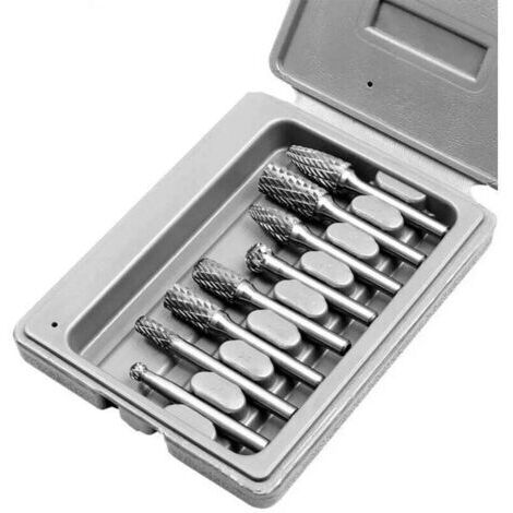 Pair Lime rotative électrique double rotatif Acier au carbure Diamètre 6-12 mm Pour meulage de métal et bois Lot de 8 pièces (1/5)