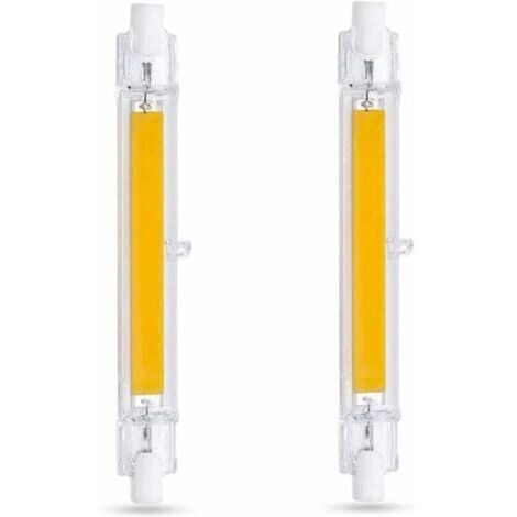 Pair Ampoule LED R7S 118 mm 10 W, lumière blanche froide 6000 K, 1000 lumens, équivalent à une ampoule halogène R7S J118 de 80 W/100 W, dimmable, ampoule LED COB R7S 118 mm ultra-mince, convient aux a (1/4)