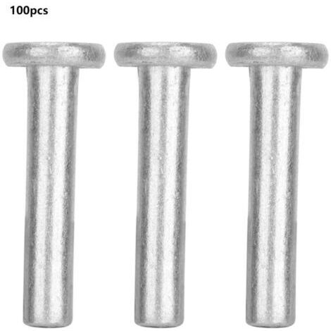 Pair Lot de 100 rivets fixes en aluminium à tête plate GB867 M4, kit de rivets fixes à tête fraisée (M4 x 20-25) (1/4)