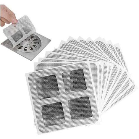Pair Autocollants jetables pour drain de cheveux, 2024 nouveaux autocollants jetables en maille pour drain de douche, attrape-cheveux pour salle de bain, buanderie, baignoire, cuisine (10,2 cm, lot de (1/4)