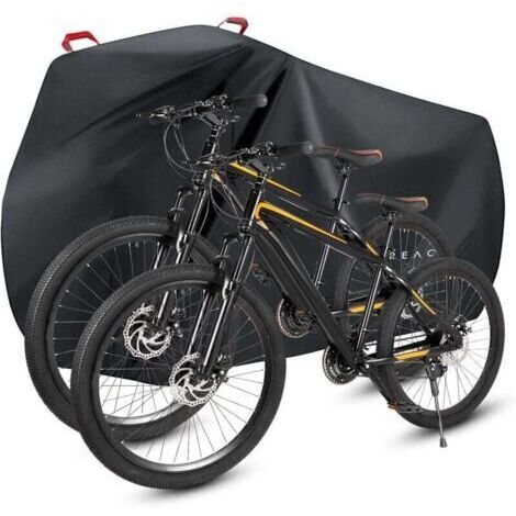 Pair Housse de vélo étanche Housse de Protection élo Extérieur pour 1 ou 2 Vélos 210D Nylon Housse de Pluie de Vélo avec Trous de Verrouillage Imperméable Anti-Poussière Neige UV (XL) (1/5)