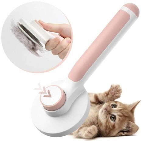 Pair Brosse pour chien et chat, brosse autonettoyante pour poils morts pour chats et chiens à poils longs et courts (1/4)