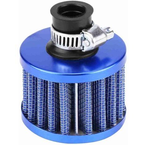 Pair Kit de filtre d'admission d'air froid universel pour voiture de 12 mm, couvercle de ventilation de carter, reniflard bleu (1/4)