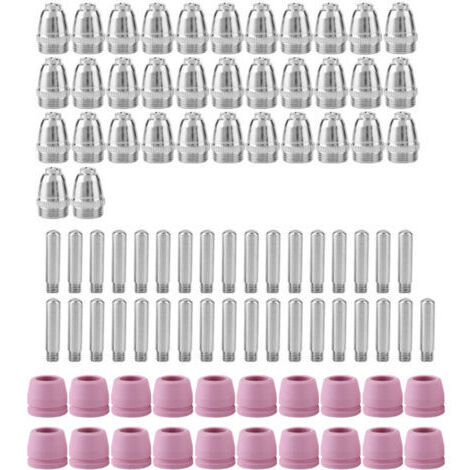 Pair 90 pièces/jeu de coupe-plasma, chalumeau de coupe, électrode, buses, accessoires, kit de buses d'électrodes, pour torche de découpe plasma (1/4)