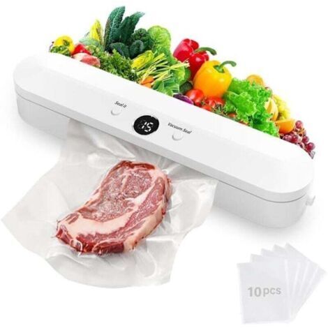 Pair ZVD-Machine à emballer sous vide, machine à emballer sous vide pour aliments, avec 10 sacs pour aliments, viande, produits secs, produits humides et aliments frais (1/4)