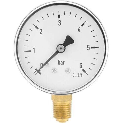 Pair ZVD-1/4\"NPT 0-6 bar Manomètre de pression d'eau d'air Manomètre à montage latéral pour l'instrument de cadran d'huile d'air d'eau (1/4)