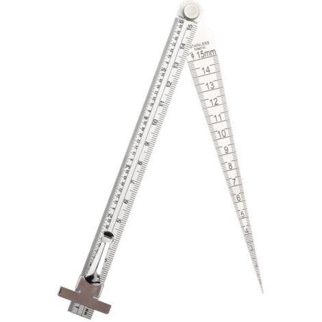 Pair Stainless Steel Welding Taper Gap Gauge Depth Ruler Hole Inspection Tool (1/4)