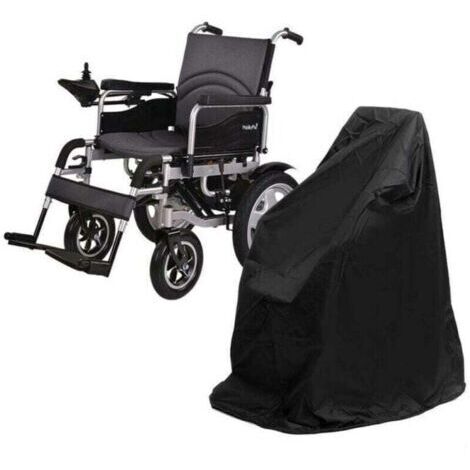 Pair Housse de protection pour fauteuil roulant électrique, imperméable, anti-UV, 100 x 75 x 100 cm, noire (1/4)