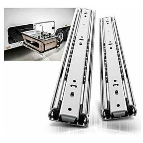 Pair ZVD- Glissières tiroir robustes 400mm, Coulisse de tiroir à roulement à billes à extension complète Rail, Capacité de charge 68 kg 1 paire (1/4)