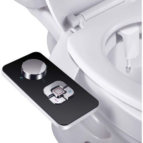 Pair ZVD-Pulvérisateur Bidet non électrique avec double buses rétractables autonettoyantes - Nettoyage avant et arrière - Bouton poussoir réglable pour eau froid (1/4)