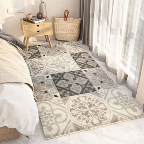 Pair Tapis chevet persan,Shaggy à Poils Ras Carpette Non Excrétion Fluffy Tapis Moderne Tapis,Durable Antidérapant Tapis de Porte pour Salon Chambre Chambre D'enfant Entrée Déco-C,50160cm (1/4)