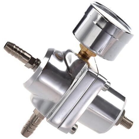 Pair COUCOU Régulateur de pression de carburant réglable universel pour voiture avec jauge argent (1/3)