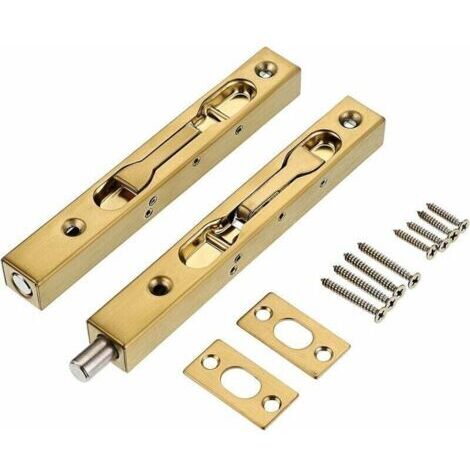 Pair Lot de serrures de porte de 15 cm (6 po) - Serrures de sécurité dissimulées en acier inoxydable de style français avec quincaillerie, pênes dormants métalliques encastrés pour porte en bois compo (1/4)