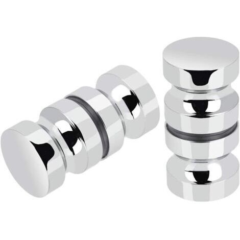 Pair Poignées de porte de douche en acier inoxydable Lot de 2 Design anti-usure pour protéger le verre Installation sécurisée et durable (1/5)