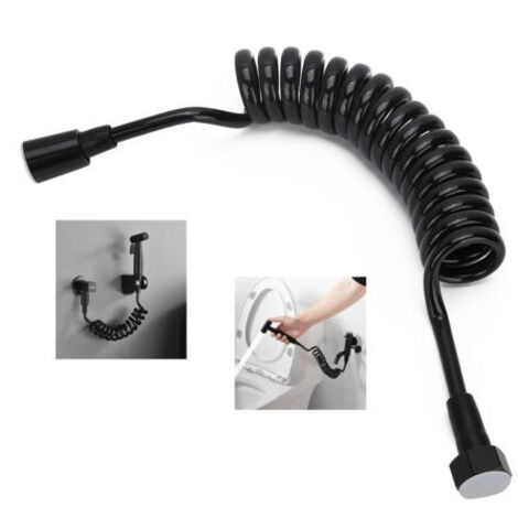 Pair - Flexible de douche 2 m – Tuyau télescopique en PU et cuivre – Compatible douchette, WC et bidet – Résistant à l'enchevêtrement (1/5)