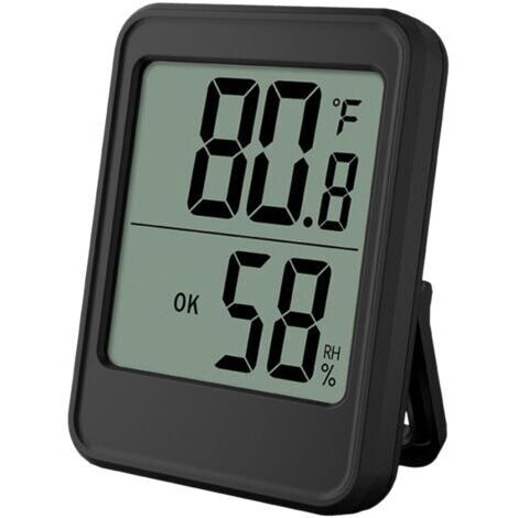 Pair - SJLERST Hygromètre d'intérieur Thermomètre à grand écran pour bureau, mur magnétique, température et humidité avec support pour la maison, la serre et la cave (1/5)