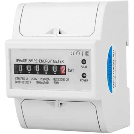 Pair - Compteur électrique électronique 220V 1 phase 2 fils 4P sur rail DIN (20(80)A) (1/5)