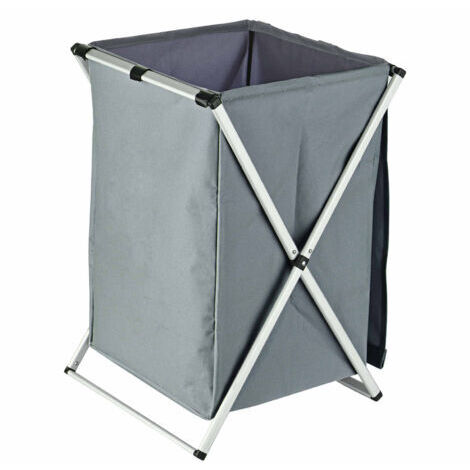 Pair - SJLERST Panier à linge pour linge de maison, pliable avec poignée en aluminium pour la salle de bain, la chambre et la maison(gris) (1/5)