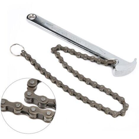 Pair - SJLERST Clé à Chaîne de 9 Pouces, Pince à Tuyau Réglable, Chaîne à Cliquet Réversible, Raccords D'outil de Filtre à Huile, Diamètre de Montage Maximal D'environ 156mm (1/5)