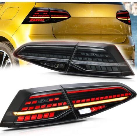 Pair - Feu arrière VW Golf 7 MK7 MK7.5 2013-2019 – Clignotant séquentiel – Construction étanche en plastique ABS – Plug and Play