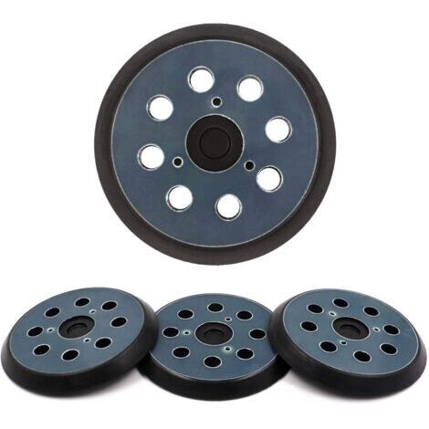 Pair - Lot de 4 tampons de ponçage de rechange à 8 trous de 5 po et plaques arrière de ponçage en boucle pour Makita 743081-8 743051-7, Dewalt 151281-08 DW4388, Porter Cable (1/5)